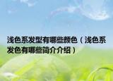 浅色系发型有哪些颜色（浅色系发色有哪些简介介绍）