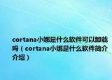 cortana小娜是什么软件可以卸载吗（cortana小娜是什么软件简介介绍）