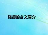 陈晨的含义简介