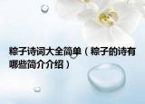粽子诗词大全简单（粽子的诗有哪些简介介绍）