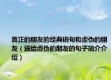 真正的朋友的经典语句和虚伪的朋友（送给虚伪的朋友的句子简介介绍）