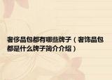 奢侈品包都有哪些牌子（奢饰品包都是什么牌子简介介绍）