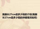 我脚长27cm是多少码的介绍(我脚长27cm是多少码的详细情况如何)