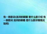 有一首歌词(流泪的眼睛 是什么歌介绍 有一首歌词 流泪的眼睛 是什么歌详细情况如何)