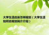 大学生活应该怎样规划（大学生活如何去规划简介介绍）