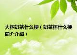 大杯奶茶什么梗（奶茶杯什么梗简介介绍）