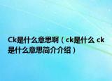 Ck是什么意思啊（ck是什么 ck是什么意思简介介绍）