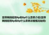 宽带网线钳用6p和8p什么意思介绍(宽带网线钳用6p和8p什么意思详细情况如何)