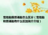 雪地胎跟普通胎怎么区分（雪地胎和普通胎有什么区别简介介绍）
