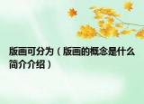 版画可分为（版画的概念是什么简介介绍）