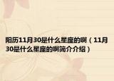 阳历11月30是什么星座的啊（11月30是什么星座的啊简介介绍）