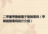 二甲基甲酰胺属于易制毒吗（甲胺能制毒吗简介介绍）