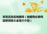家里适合装地插吗（地插有必要吗 装修经验大全简介介绍）