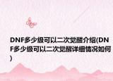 DNF多少级可以二次觉醒介绍(DNF多少级可以二次觉醒详细情况如何)