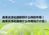 自来水净化器起到什么样的作用（自来水净化器有什么作用简介介绍）