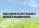 名爵ZS这款车怎么样介绍(名爵ZS这款车怎么样详细情况如何)