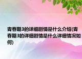 青春期3的详细剧情是什么介绍(青春期3的详细剧情是什么详细情况如何)
