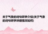 关于气象的诗句研学介绍(关于气象的诗句研学详细情况如何)