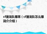 cf潜龙队爆率（cf潜龙队怎么爆简介介绍）