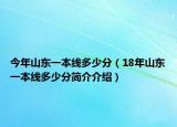 今年山东一本线多少分（18年山东一本线多少分简介介绍）