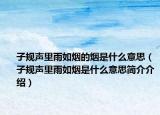 子规声里雨如烟的烟是什么意思（子规声里雨如烟是什么意思简介介绍）