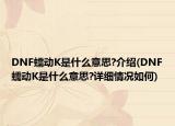 DNF蠕动K是什么意思?介绍(DNF蠕动K是什么意思?详细情况如何)