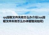 qq提取文件失败怎么办介绍(qq提取文件失败怎么办详细情况如何)