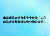 山东建筑大学有多少个专业（山东建筑大学都有哪些专业简介介绍）