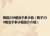 鞋码230相当于多少码（鞋子230相当于多少码简介介绍）