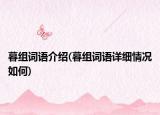 暮组词语介绍(暮组词语详细情况如何)