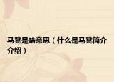 马凳是啥意思（什么是马凳简介介绍）
