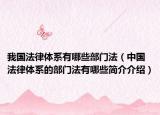 我国法律体系有哪些部门法（中国法律体系的部门法有哪些简介介绍）