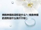 纳税申报的流程是什么?（税务申报的流程是什么简介介绍）
