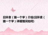 日环食（猜一个字）介绍(日环食（猜一个字）详细情况如何)