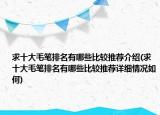 求十大毛笔排名有哪些比较推荐介绍(求十大毛笔排名有哪些比较推荐详细情况如何)