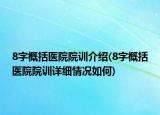 8字概括医院院训介绍(8字概括医院院训详细情况如何)