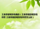 王者荣耀昵称有趣的（王者荣耀的昵称有创意 王者荣耀的昵称有创意怎么起）