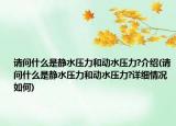 请问什么是静水压力和动水压力?介绍(请问什么是静水压力和动水压力?详细情况如何)