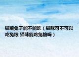 猫粮兔子能不能吃（猫咪可不可以吃兔粮 猫咪能吃兔粮吗）