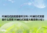 叶澜归式的宠爱是贬义吗（叶澜归式宠爱是什么意思 叶澜归式宠爱大概意思介绍）
