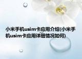 小米手机usim卡应用介绍(小米手机usim卡应用详细情况如何)