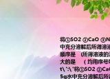 将①SO2 ②CaO ③NaCl各5g放入95g水中充分溶解后所得溶液的PH值由大到小的顺序是   (所得溶液的溶质质量分数由小到大的是    （均用序号填空）