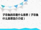 子非鱼的非是什么意思（子非鱼什么意思简介介绍）