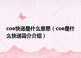 coe快递是什么意思（coe是什么快递简介介绍）