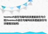 toomuch放在句尾吗应该是能放在句介绍(toomuch放在句尾吗应该是能放在句详细情况如何)