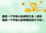 最后一个字是心的成语大全（成语最后一个字是心的有哪些简介介绍）