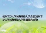 杭州下沙大学城有哪些大学介绍(杭州下沙大学城有哪些大学详细情况如何)