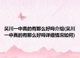 吴川一中真的有那么好吗介绍(吴川一中真的有那么好吗详细情况如何)