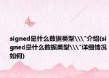 signed是什么数据类型\