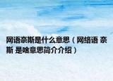 网语奈斯是什么意思（网络语 奈斯 是啥意思简介介绍）
